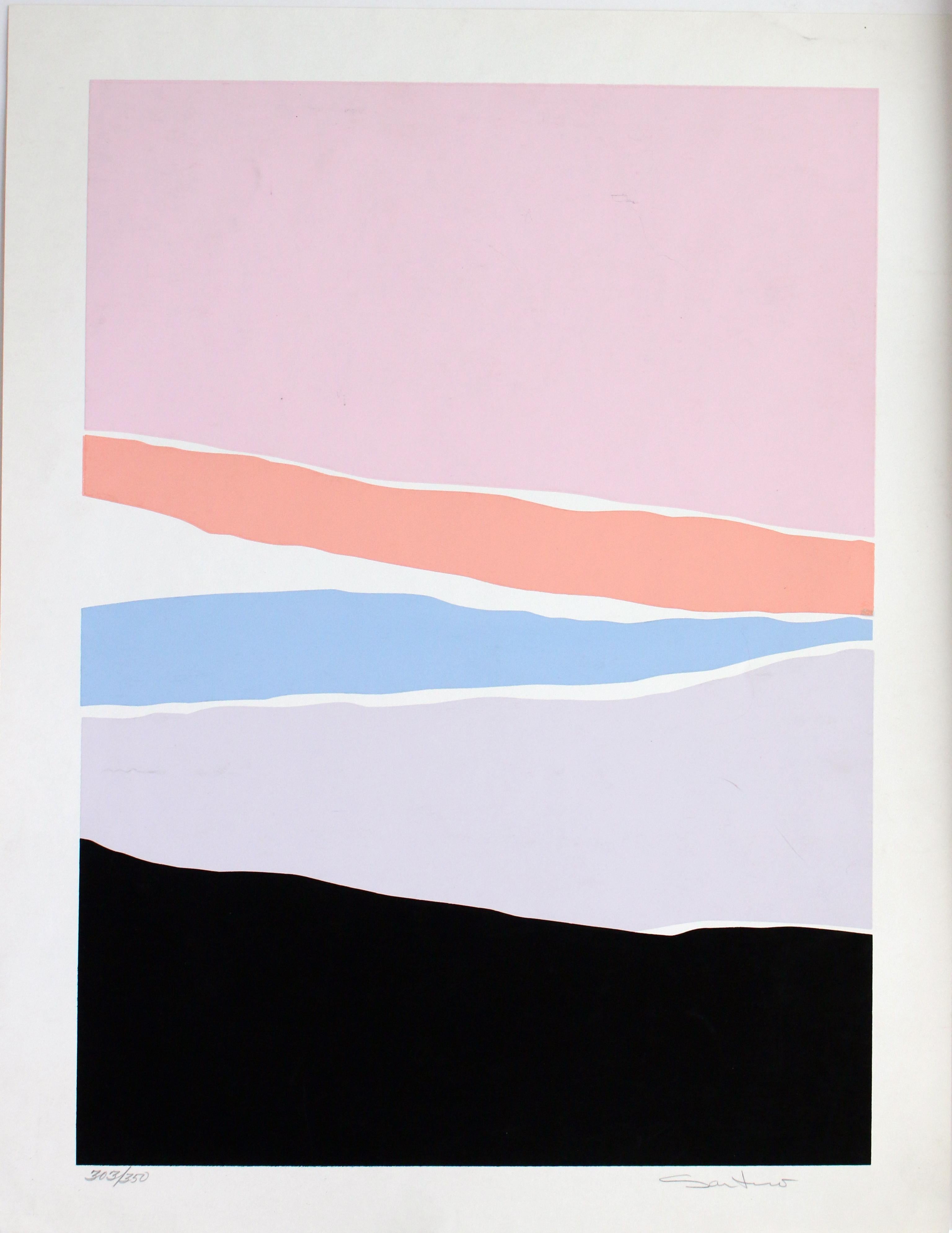Untitled: Lavender, Blue & Pink Serigraph (Edition 303/350) - Print by Santoro