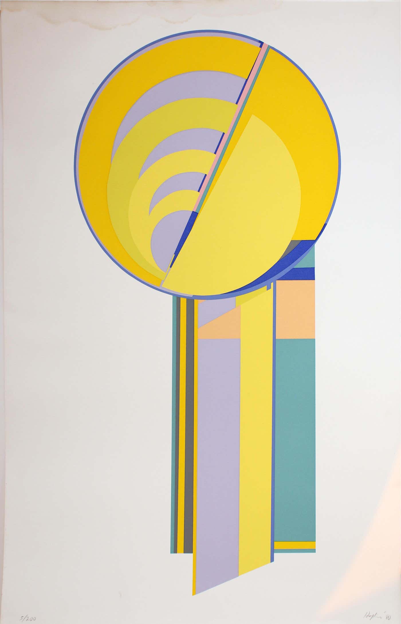 Budd Hopkins Untitled Yellow Orange Abstract Geometric Serigraph budd-hopkins-untitled-yellow-orange-abstract-geometric-serigraph
