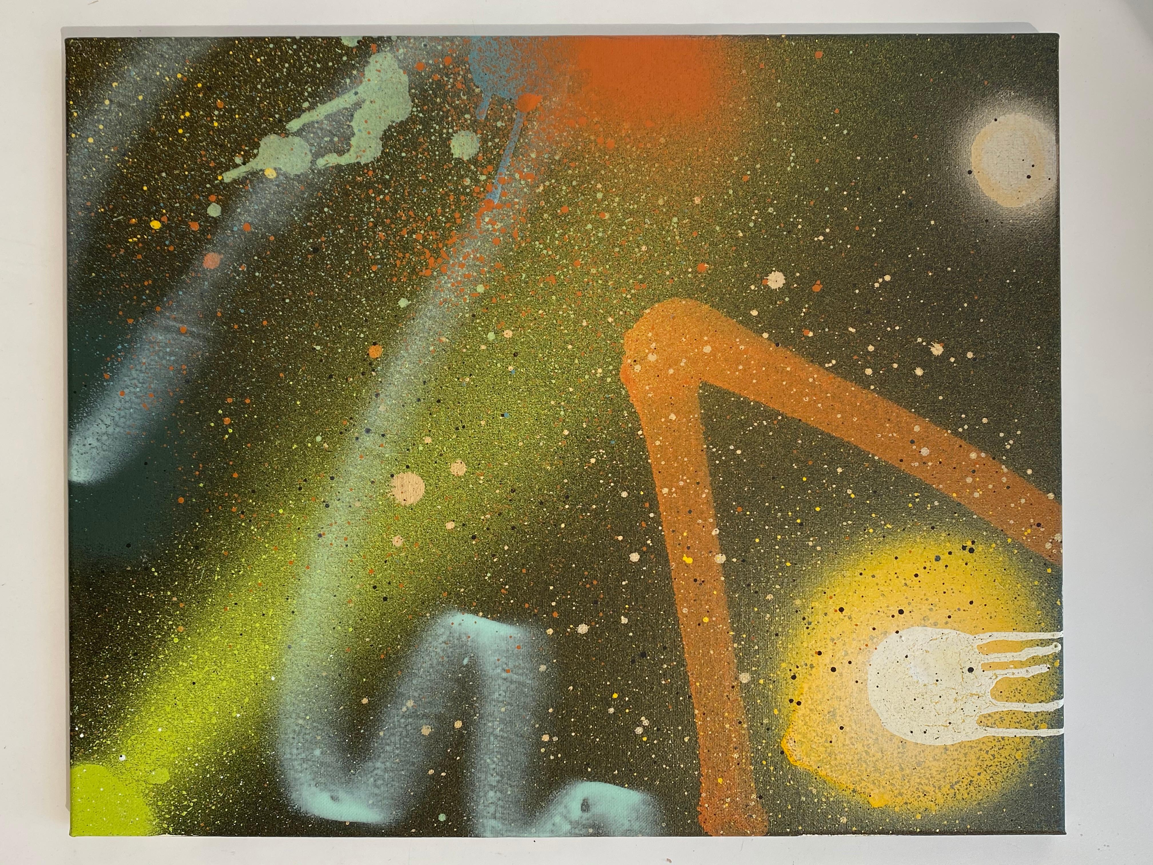 Jonathan Georgi Abstract Painting – Gedanke im Raumfahrtraum 1