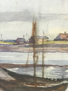 Aquarelle sans titre : Paysage marin
