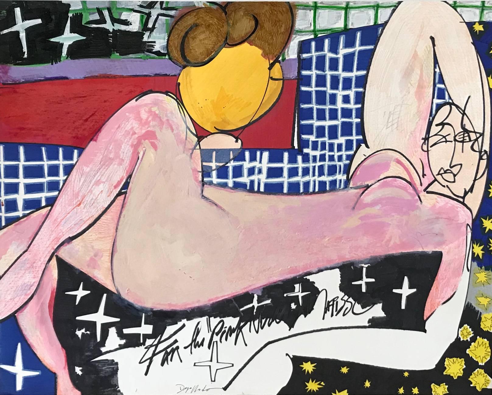 Dyo Nado Abstract Drawing - Pink Nude: Homage to Matisse