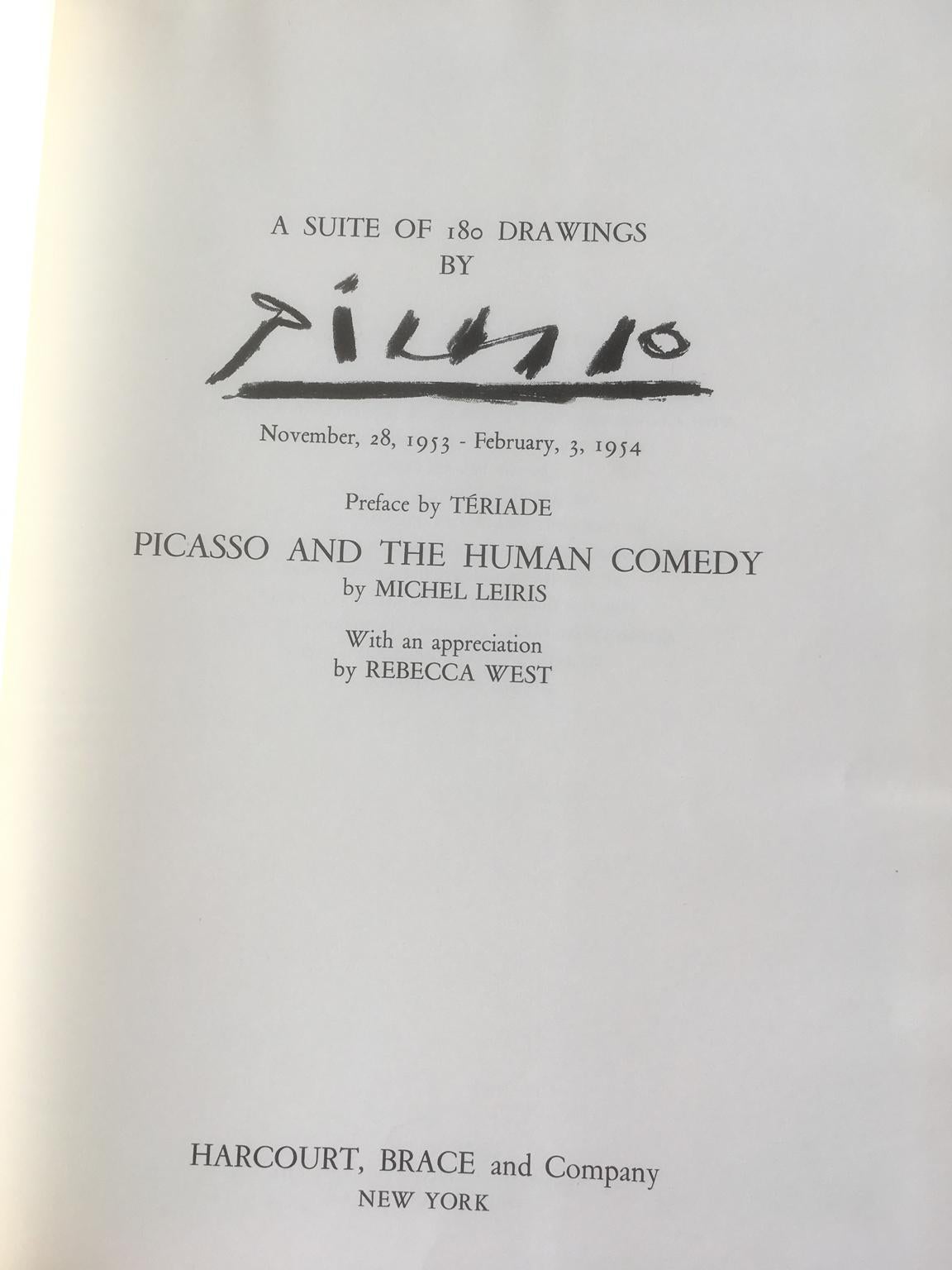 
The American Edition of Verve 29/30, published by Harcourt, Brace and Company, New York.
180 PICASSO drawings executed in Vallauris from 28 November to 3 February 1954. 164 heliogravure drawings by Draeger Frères, 16 color lithographs by Mourlot