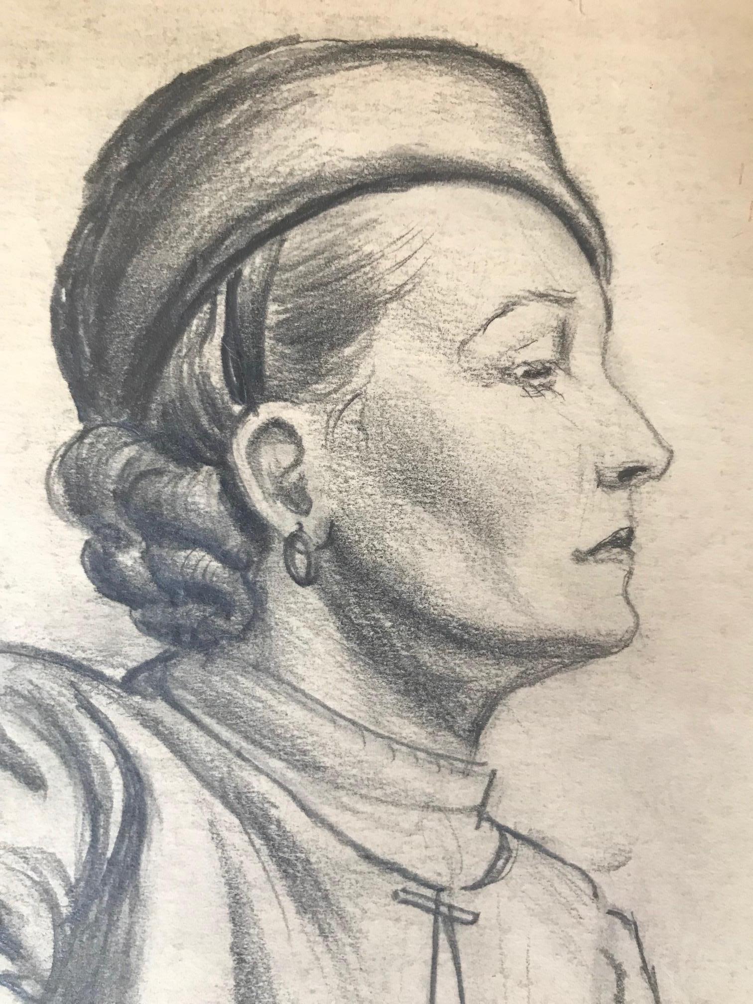 Sans titre : Dessins des années 1930  Une femme assise - Art de Unknown