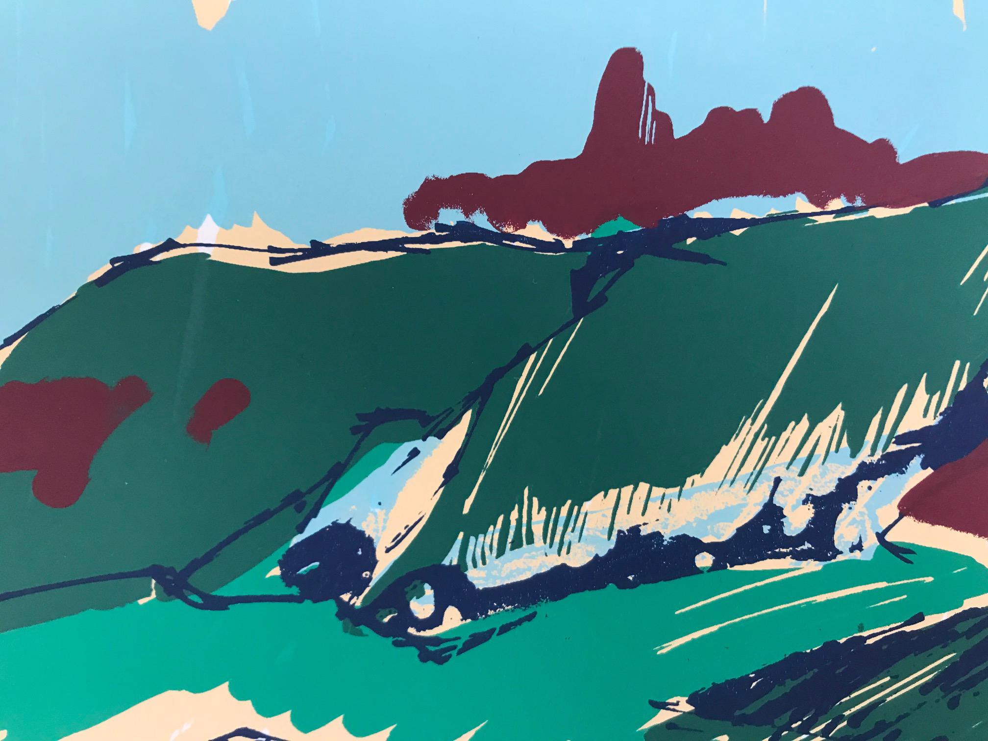 Ohne Titel: Grüne Landschaftslandschaft im Landhausstil (Ausgabe 1/100) (Abstrakt), Print, von Marta Villoslada