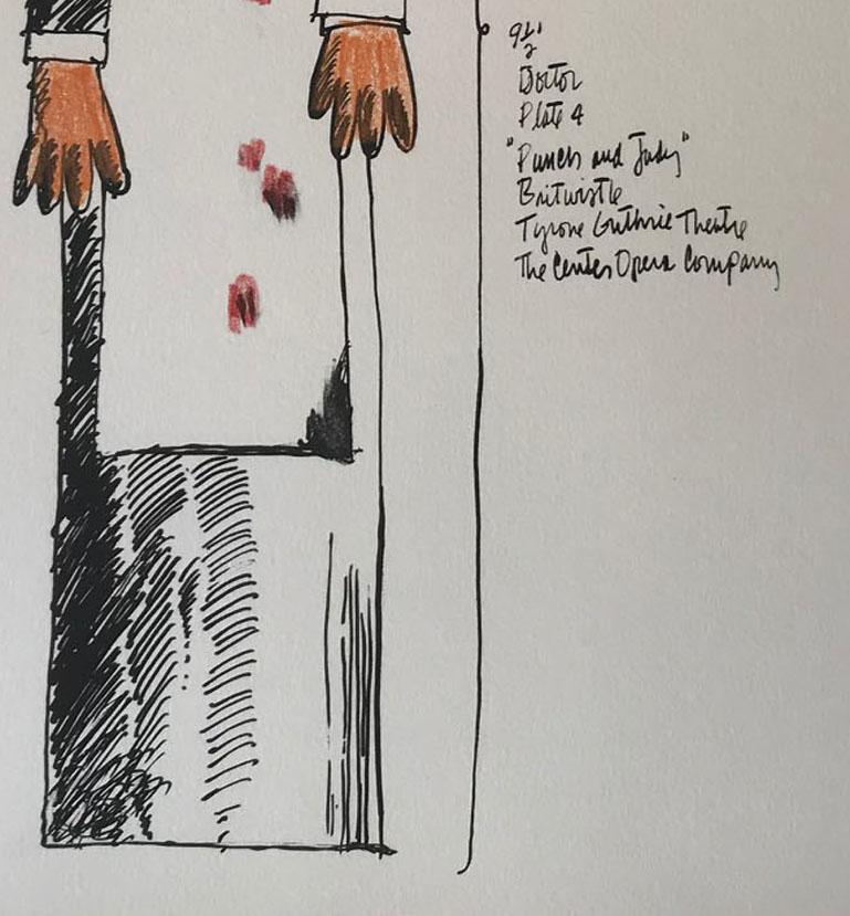 Doctor: Edición 35/65 (De Punch & Judy, siete litografías coloreadas a mano) - Figurative Print Gris de Robert Israel