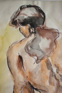 Ohne Titel: sitzender hinterer Akt