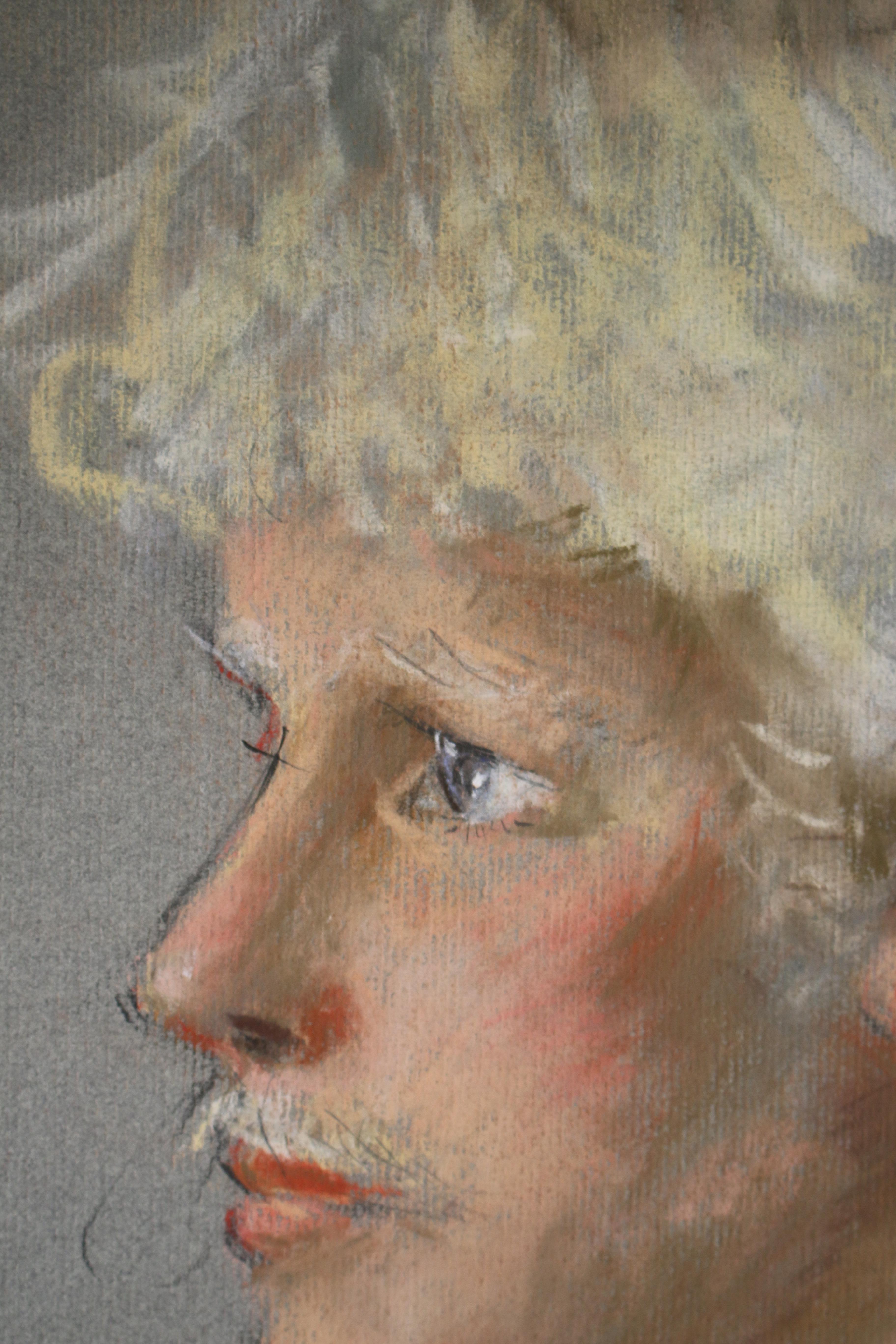 Untitled: Portrait of A Blond Male - Art by Frank Campanella