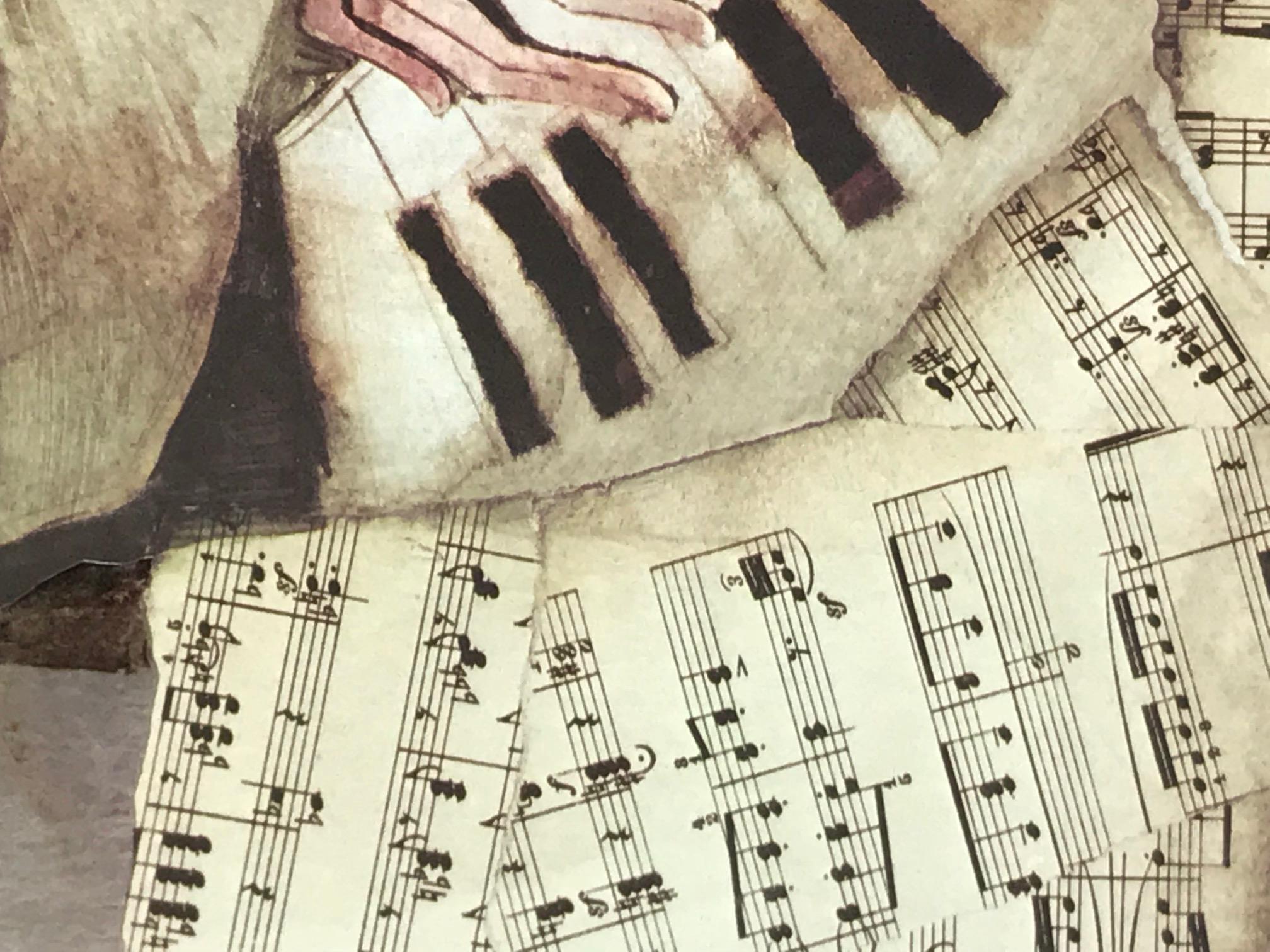 „Zwei Musiker“:: abstrakter/ figürlicher Giclee-Druck:: 23::50 x 23::50 (Bild: 18 x 18):: Ende des 20. Jahrhunderts:: Österreich 

Farben: Weiß:: Schwarz:: Grau:: Rot:: Blau:: Grün:: Braun 

Die Künstlerinina Wachtmeister ist eine österreichische