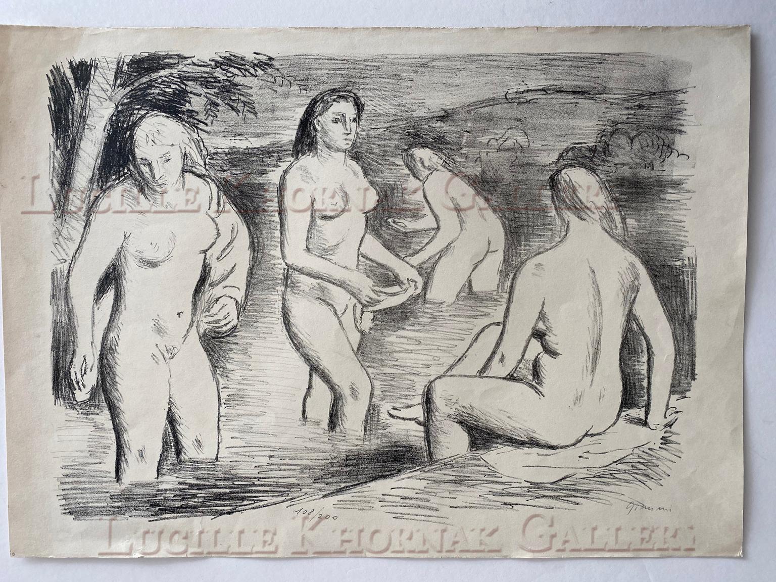 Bathers Baigneurs - Print by Wilhelm Gimmi