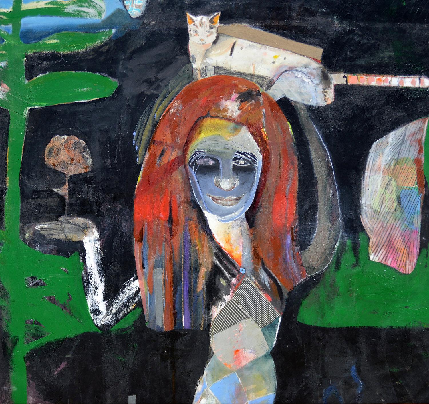 John Paul Kesling Abstract Painting - Cat Head