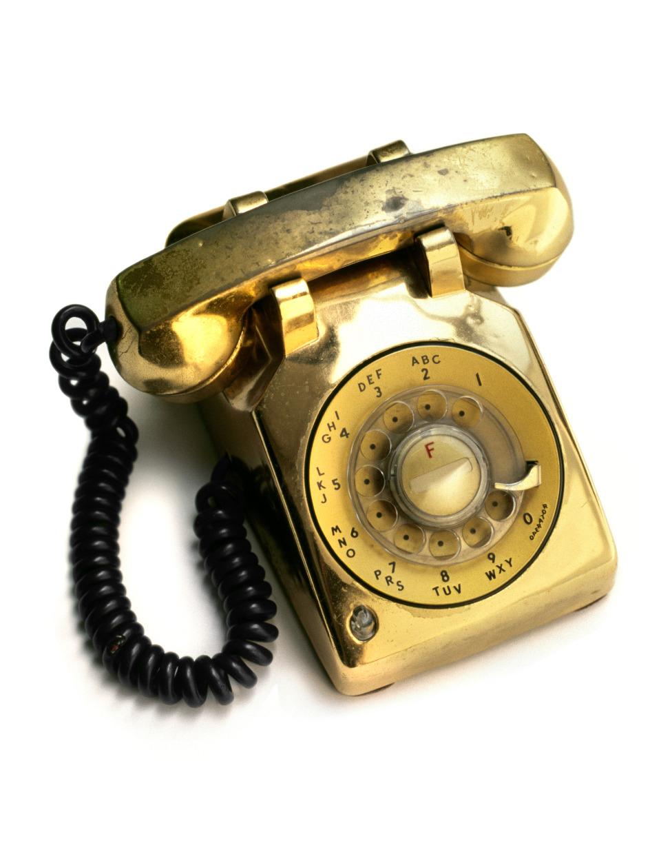 Jeff Scott Color Photograph - Elvis’s Gold Bedside Telephone Two