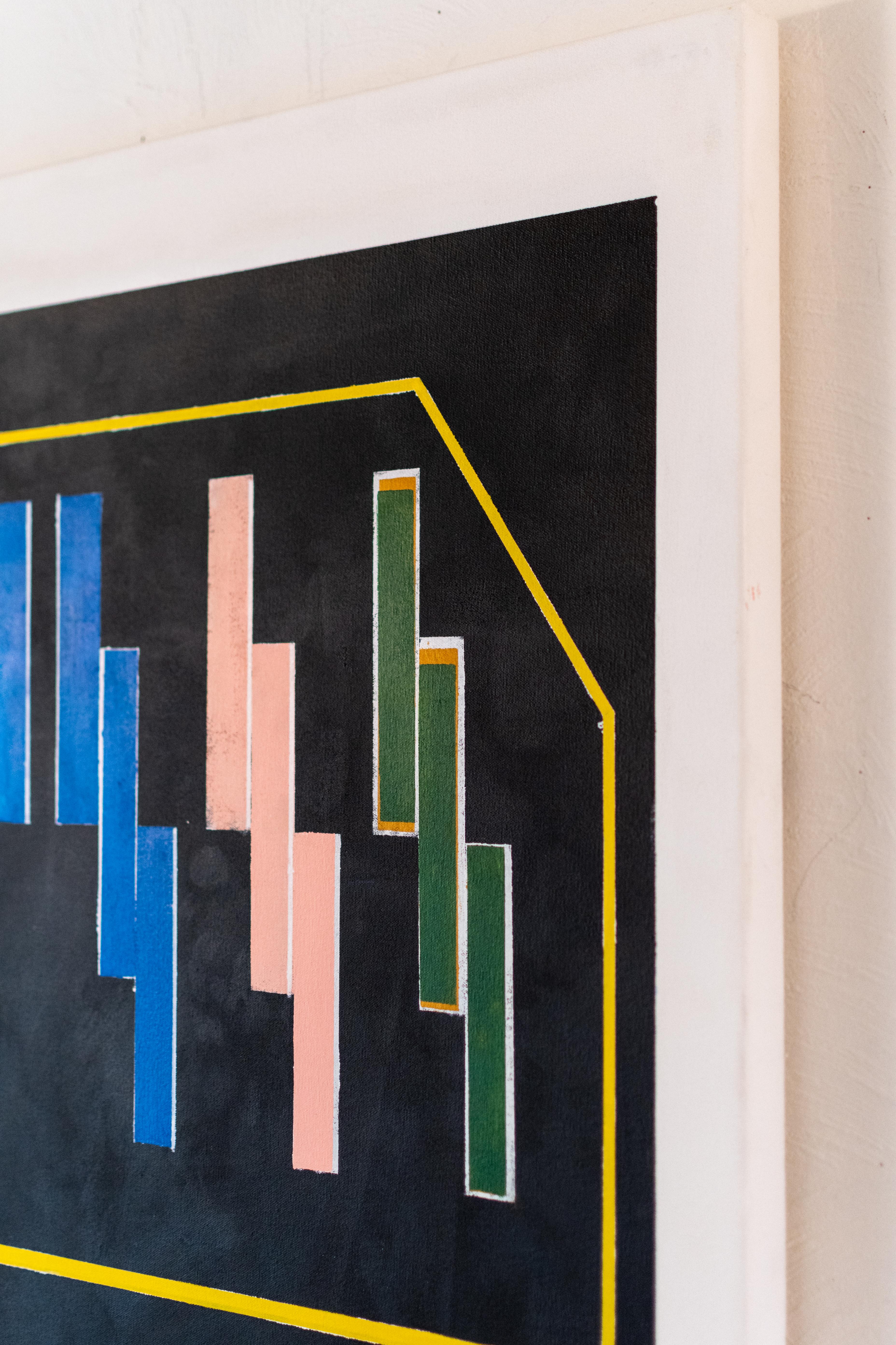 The Edge of Town//Abstract Geometric - Painting by Brian Edmonds