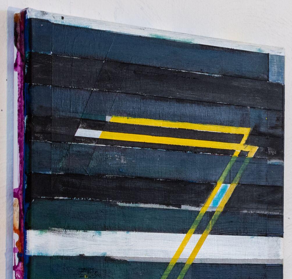 Ezra//Abstract Geometric - Black Abstract Painting by Brian Edmonds