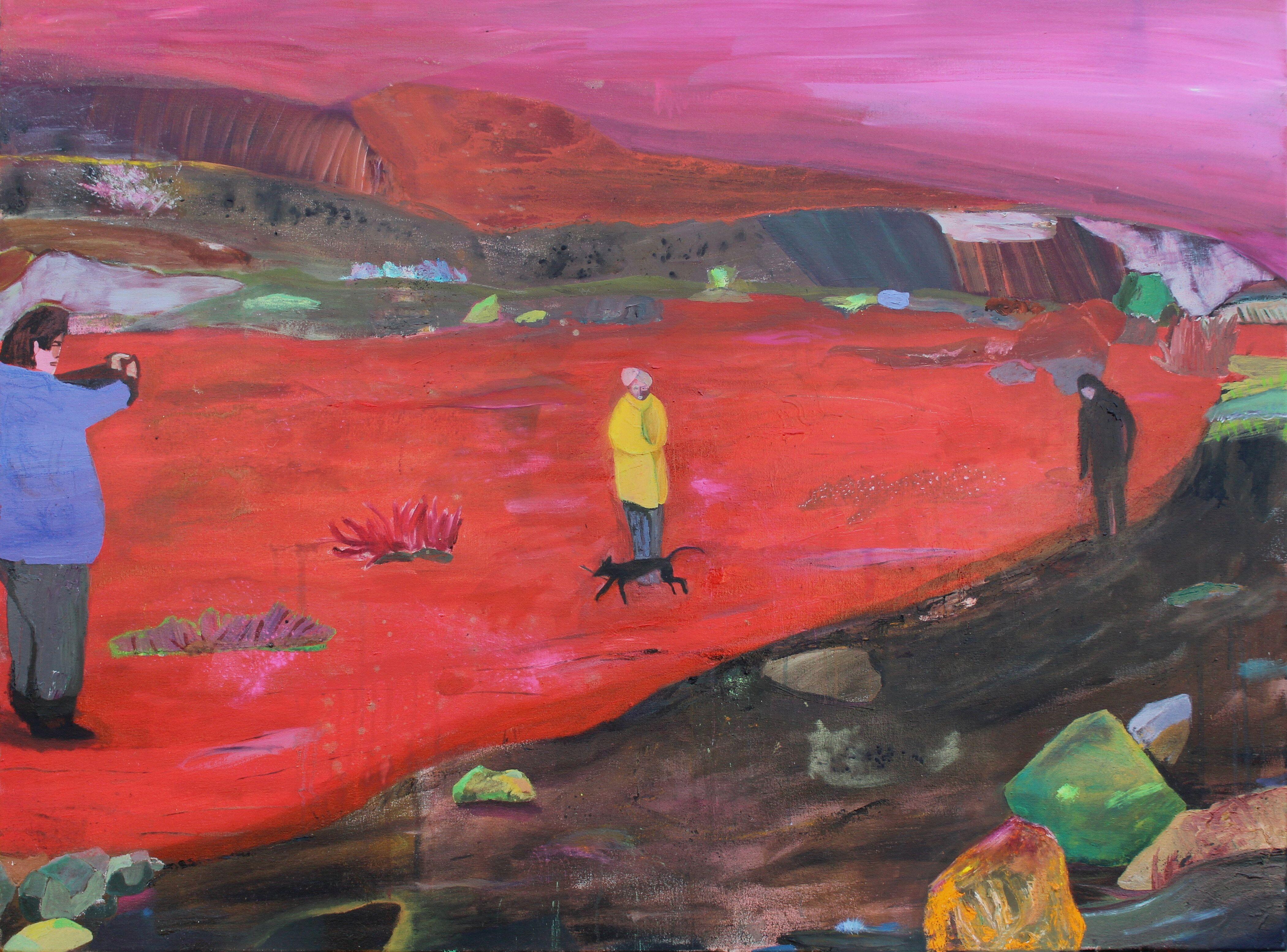 John Paul Kesling Abstract Painting – Trout Farm