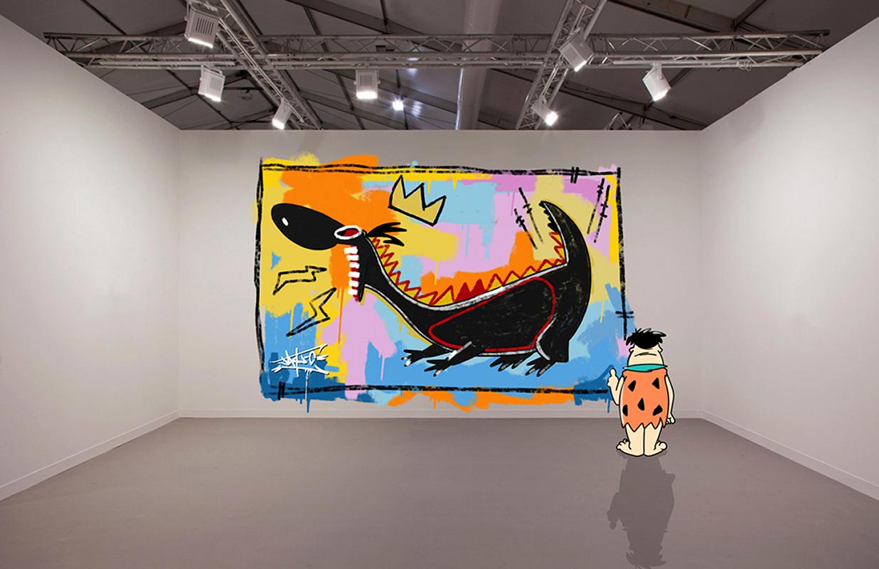 Jay-C Animal Painting - STONE AGE SOPHISTICATION! Street Art, Pop Art, Dino, Flintstone