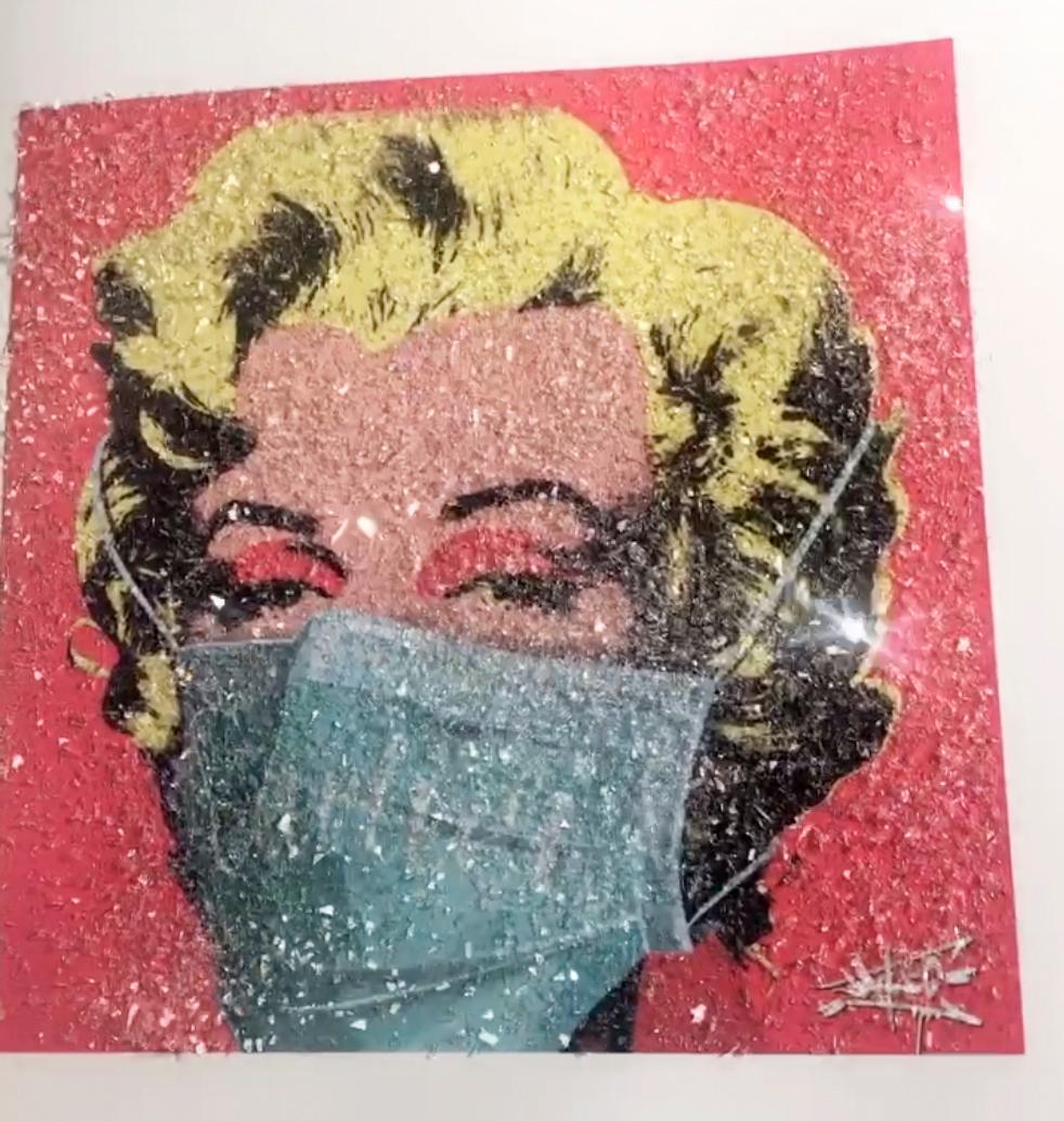 Social Status in Corona times I, Marilyn Monroe, Street Art, Pop Art,  - Print by Jay-C