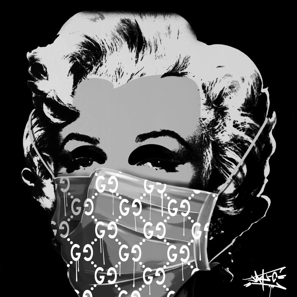 Social Status in Corona times III, Marilyn Monroe, Street Art, Pop Art, 