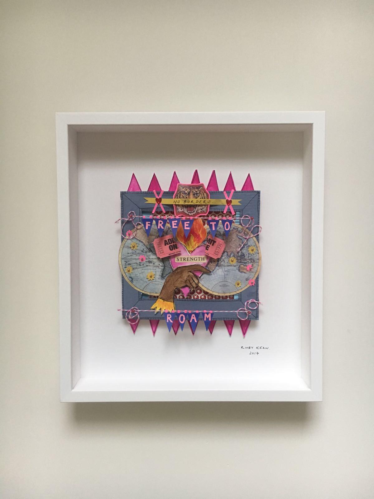 'Free to Roam' by Ruby Kean

Mixed media collage.
The price includes the frame.