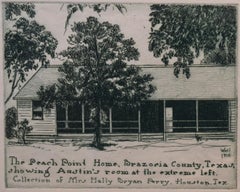 Vintage "The Peach Point Home" Brazoria County Texas. Stephen F. Austin's Home. Back
