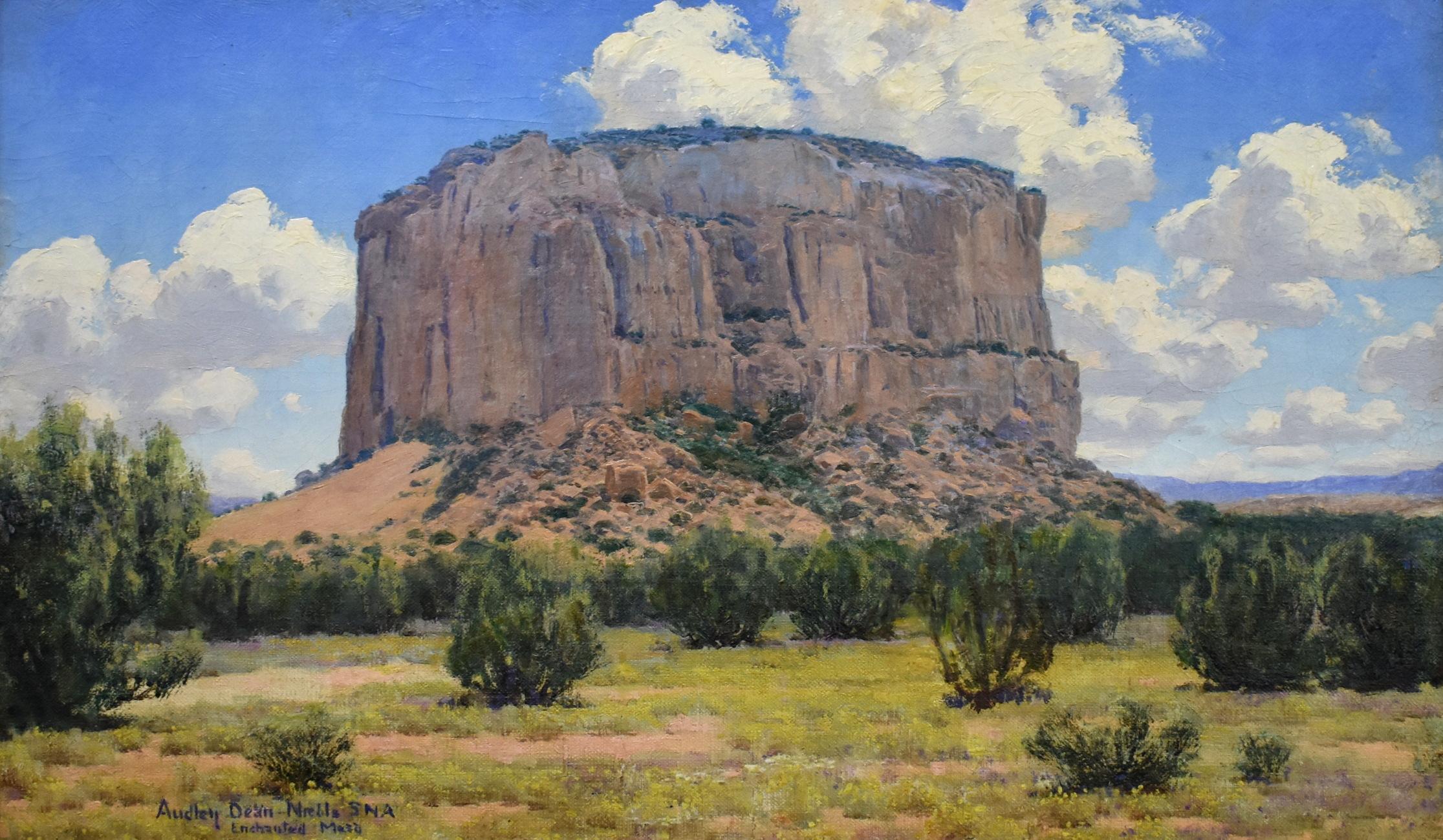 Audley Dean Nicols Landscape Painting - "Enchanted Mesa"  New Mexio Subject by El Paso Texas Artist