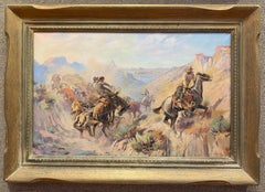 "CATTLE DRIVE"  WESTERN TEXAS EL PASO ARTIST COWBOYS CANYON ROUNDUP 1940s HORSES