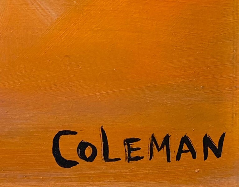 John Coleman - JAZZ MAN BLACK FOLK ART JAZZ TRUMPET BLACK ORANGE WHITE  LILA COCKRELL'S COLLE at 1stDibs