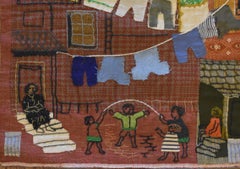 "New York, New York" MCM Mid Century Modern Stitchery Texas Artist