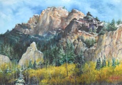 "LINGERING COLOR OF FOLIAGE WITH AN EARLY DUSTING OF SNOW" ASPEN COLORADO