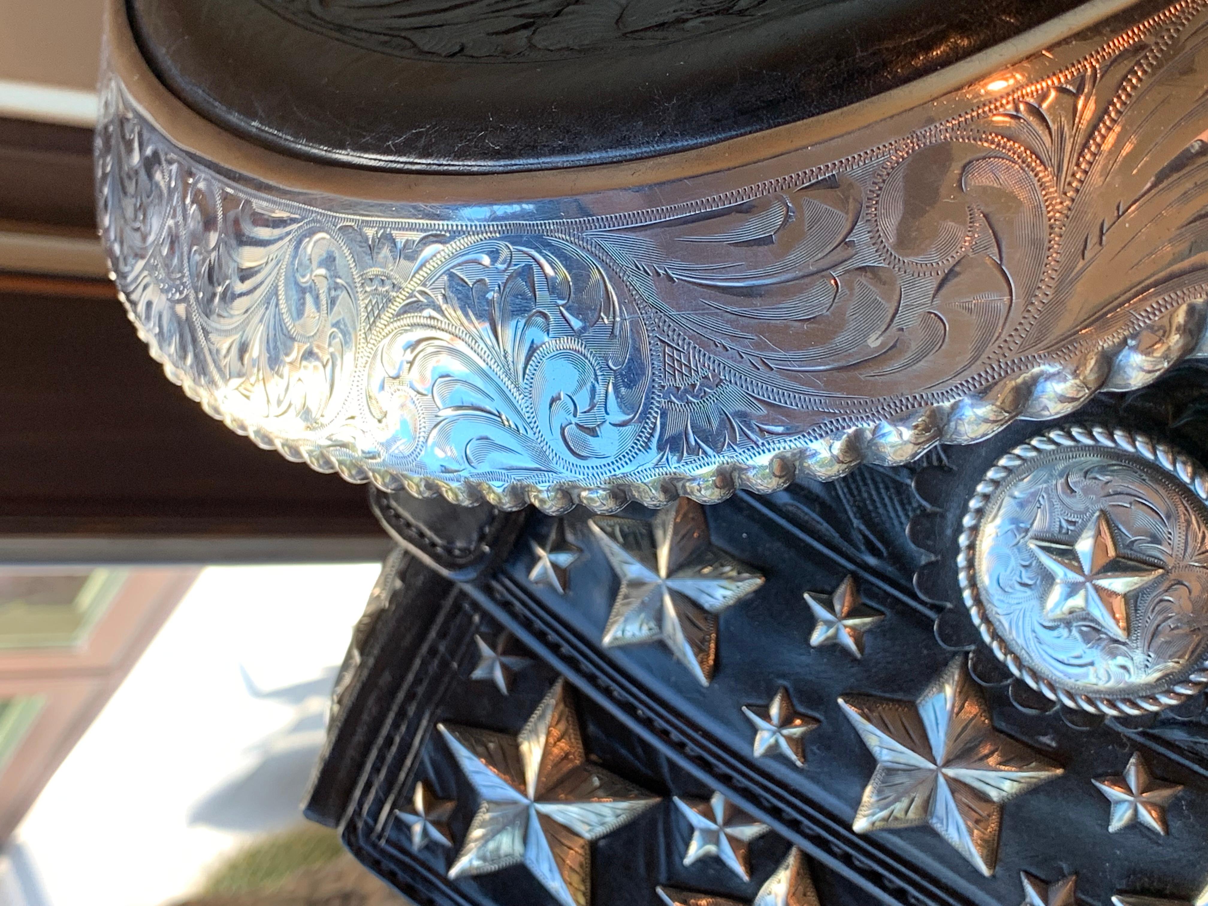 EDWARD BOHLIN 1940s 1950s SILVER MOUNTED PARADE SADDLE HOLLYWOOD WESTERN ARTIST 4