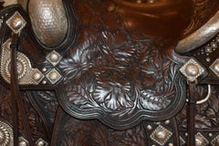 VISALIA SADDLE COMPANY SILVER MOUNTED PARADE SADDLE 1939 SAN FRANCISO CALIFORNIA