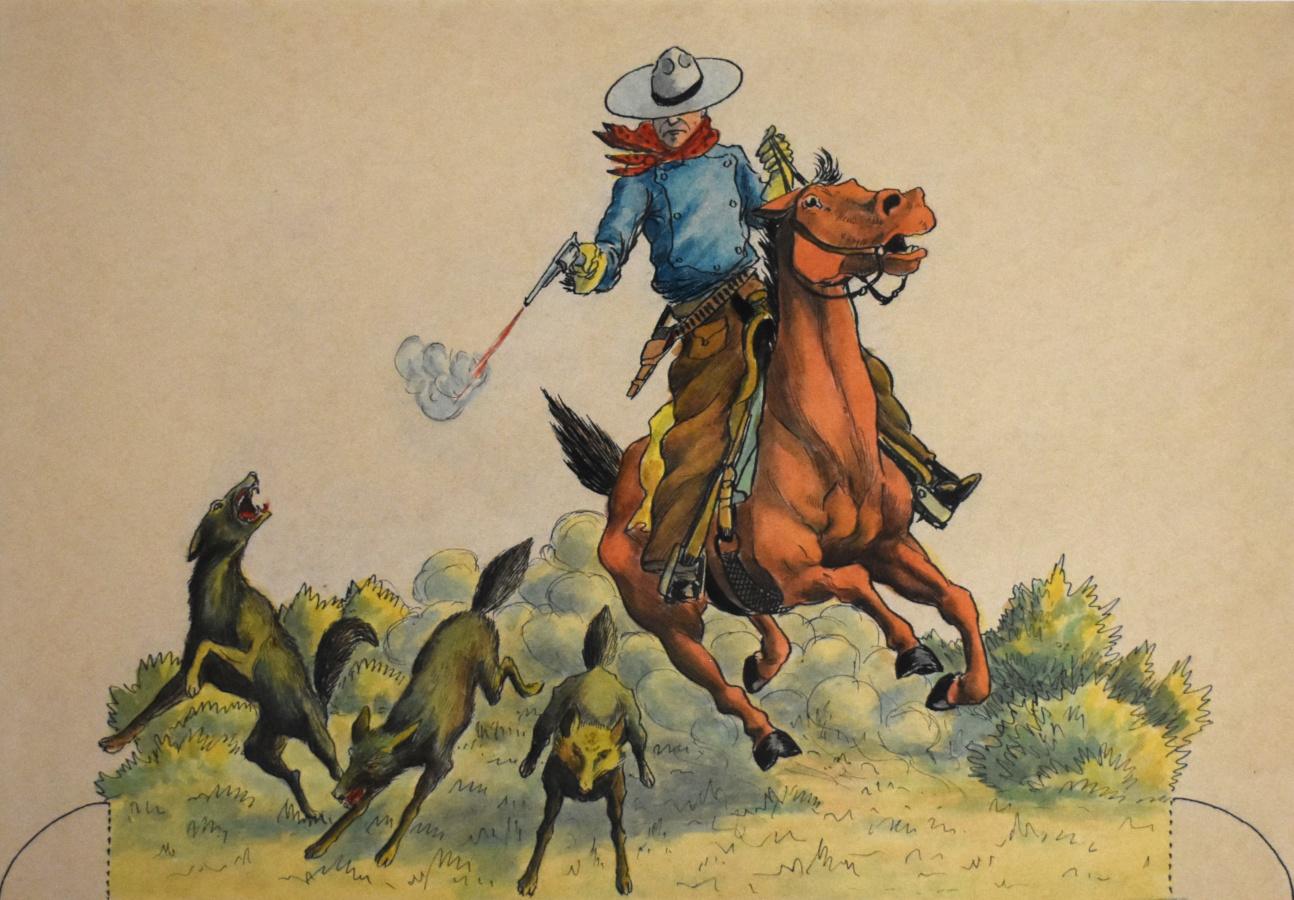 „SET OF 5 ILLUSTRATIONS FROM THE COWBOYS OF CUTOUT RANCH“ im Angebot 5