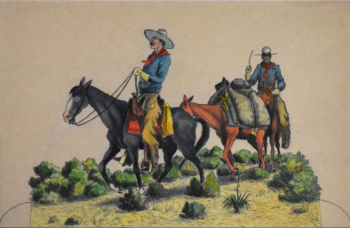 „SET OF 5 ILLUSTRATIONS FROM THE COWBOYS OF CUTOUT RANCH“ im Angebot 7