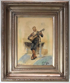 „THE GUItarIST“ FRAMED 25,5 X 21,5  CIRCA 1930ER JAHRE