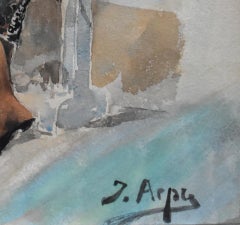 "THE GUITARIST" FRAMED 25.5 X 21.5  CIRCA 1930S