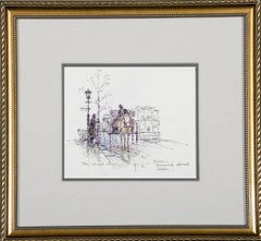 "Park Street Church" Boston MA. Dated 1991 Mixed Media Sketch