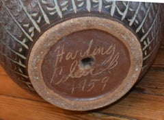 HARDING BLACK POTTERY MID CENTURY MODERN TEXAS PLANTER. MASTER GALZER DATED 1959