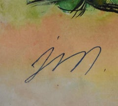 "PERIFERIA" ACQUERELLO DELL'ARTISTA TEXANA JOSEPHINE MAHAFFEY (1903-1982)