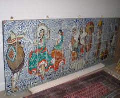 Spanish Colonial Revival Tile Mural 1920s Calfornia 3 feet by 8 feet. Nice!!!!