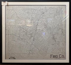 TEXAS FRIO COUNTY MAP PEARSALL TEXAS AREA 1870S-1910 ORIGINAL HAND DRAWN