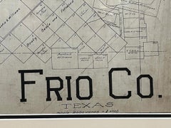 TEXAS FRIO COUNTY MAP PEARSALL TEXAS AREA 1870S-1910 ORIGINAL HAND DRAWN