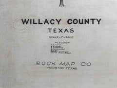 TEXAS WILLACY COUNTY MAP TEXAS AREA 1870s-1910 ORIGINAL HAND DRAWN