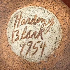 HARDING BLACK (1912-2004) POTTERY AVACADO GEODE BOWL 1954 TEXAS