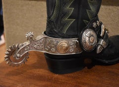 EDWARD BOHLIN STERLING & GOLD 1941 TOM MIX PATTERN SPURS WESTERN FINE ART
