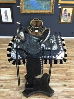 EDWARD BOHLIN 1930S SILVER MOUNTED PARADE SADDLE  HOLLYWOOD WESTERN ARTIST