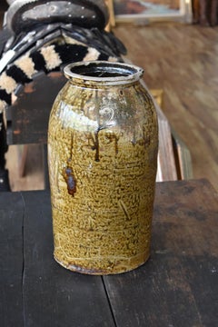 Milligan Frazier (Slave) Texas Utilitarian Art Pottery 2 gallon Jar Ash Glazed