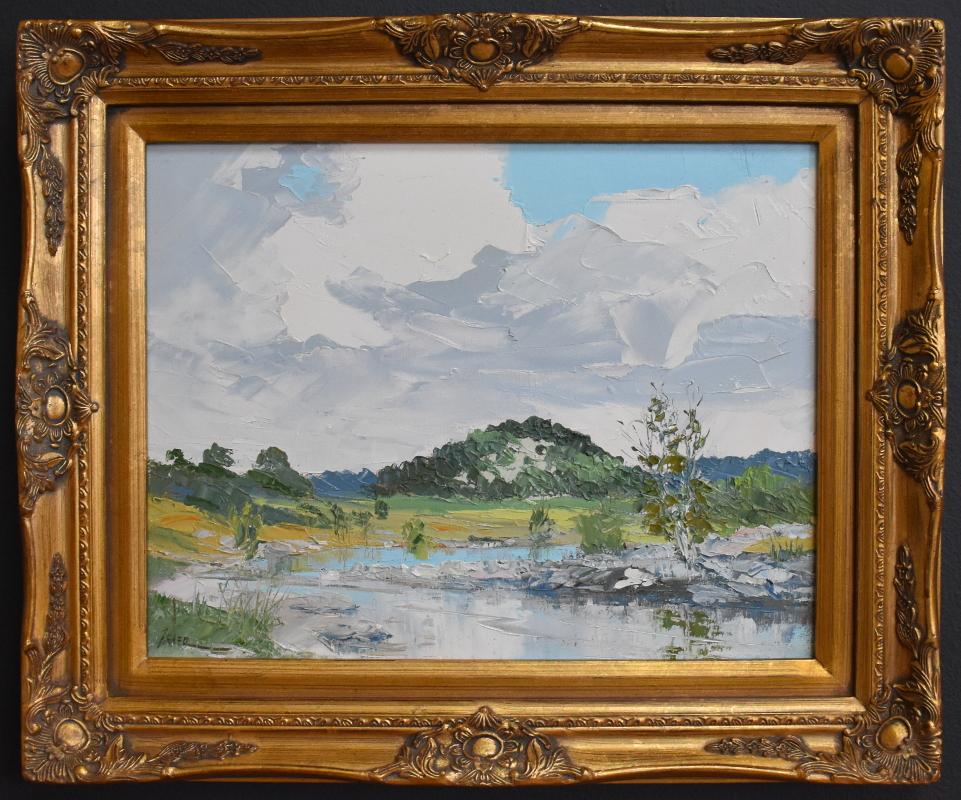 Bill Zaner Landscape Painting - "Hill Country Stream"