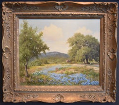 "Bluebonnet Ranch"  Texas Wild Flowers, Old Cabin, Coreopsis, Bluebonnets, Oaks