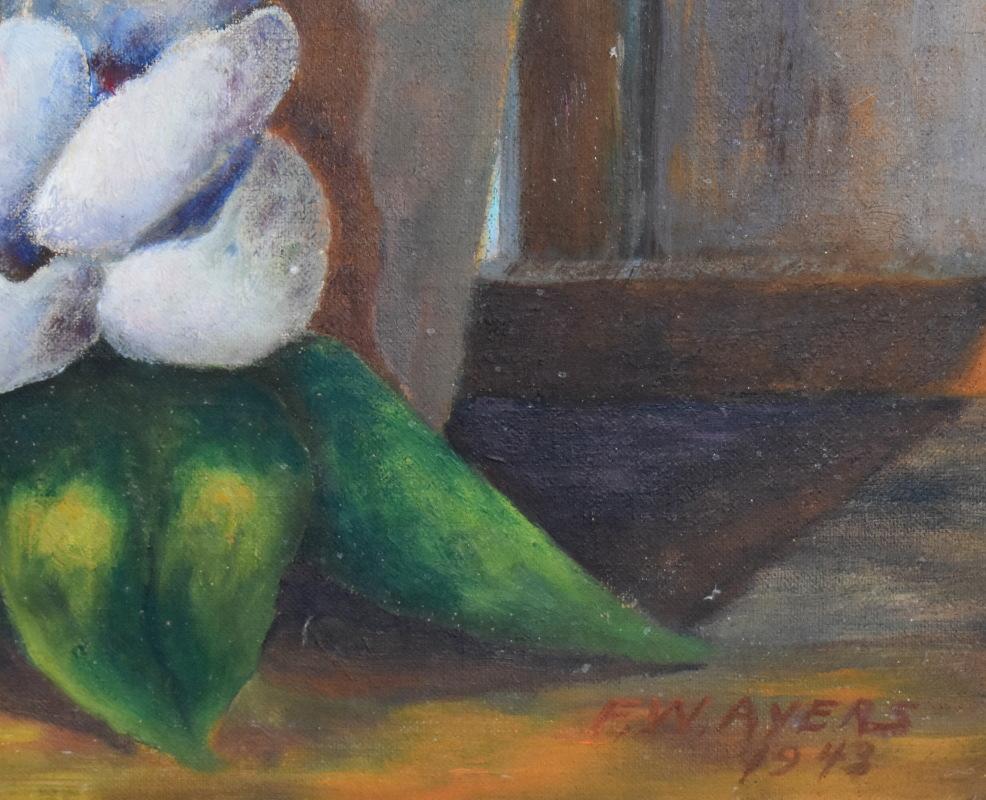 « Magnolia Bloom Still Life » par Howard Hughes Tool, vice-président général de la direction générale - Painting de F. W. Ayers
