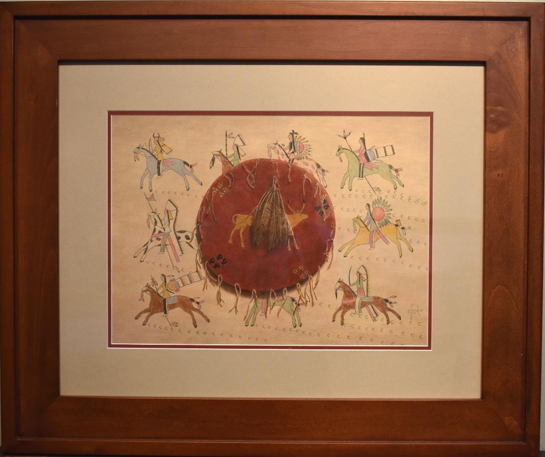 Steve Forbis Figurative Art - "Battle Field Memories" Taken from Indian Cliffs & Cave Drawings Native American