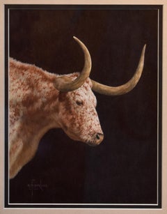 « Early Light »  Drawing COLORED PENCIL à poser ou suspendre à l'épaule de longhorn